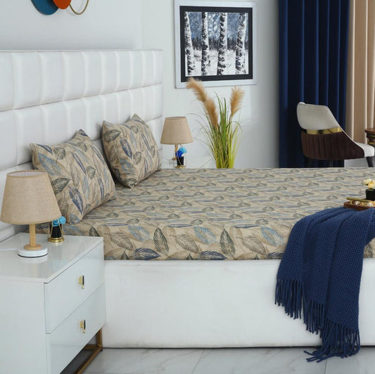 3 PCs Bed Sheet-Garden Bench BED SHEET Apricot