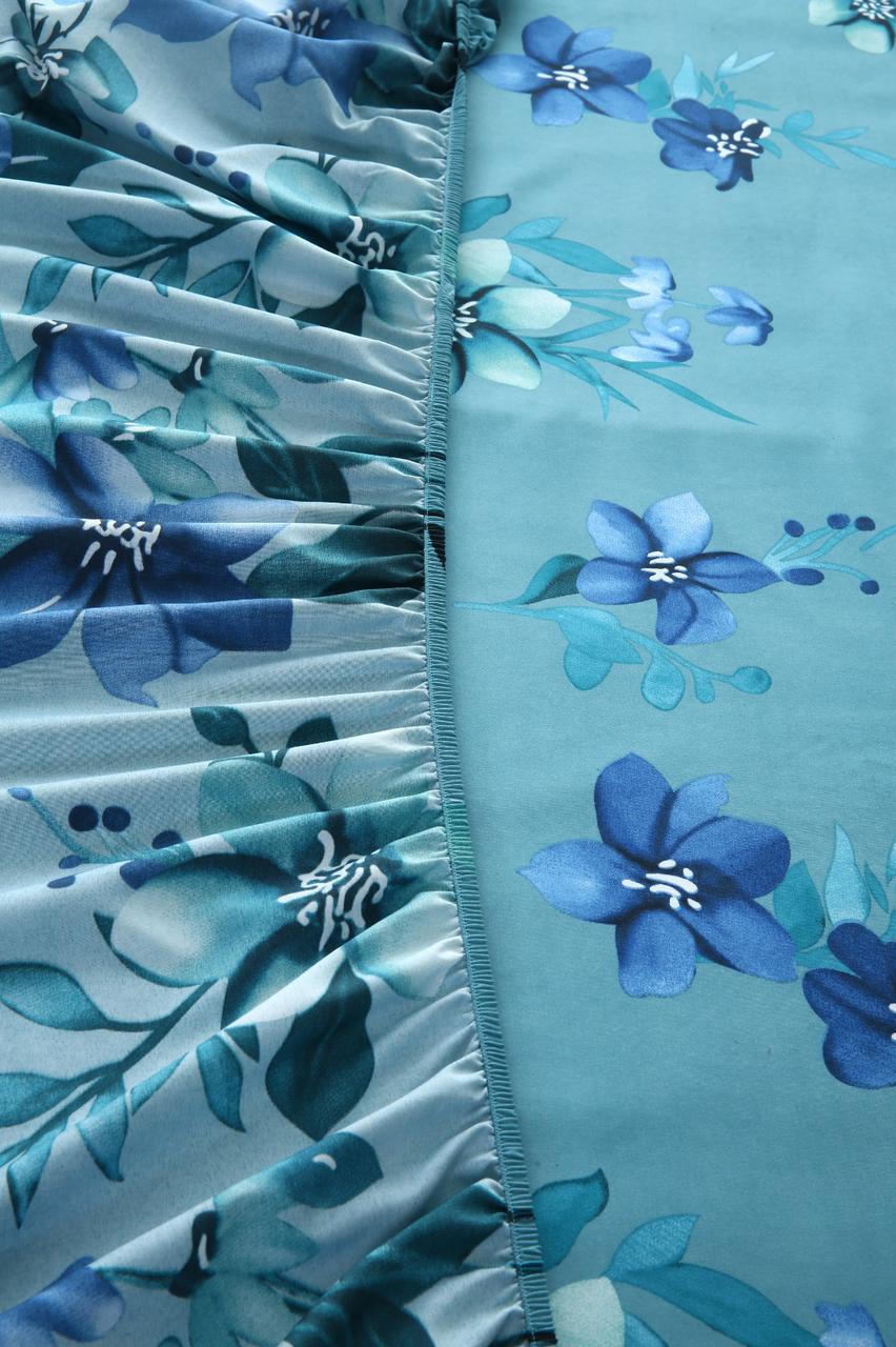 Fitted Bed Sheet-Azure Bloom Fitted Sheets Apricot