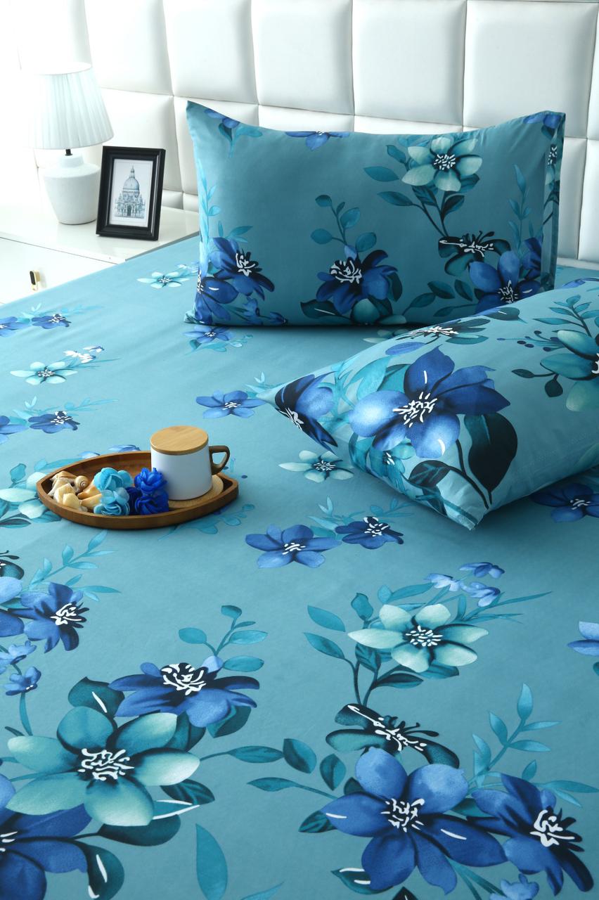 3 PCs Bed Sheet-Azure Bloom code BED SHEET Apricot