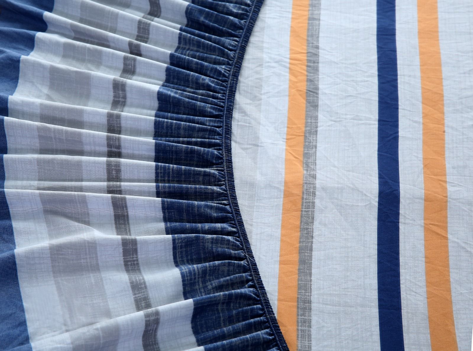 Fitted Bed Sheet-Multi Bands Fitted Sheets Apricot