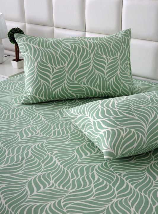 2Pcs Single Bed Sheet-Leafy Spiral