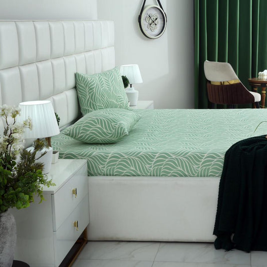 2Pcs Single Bed Sheet-Leafy Spiral