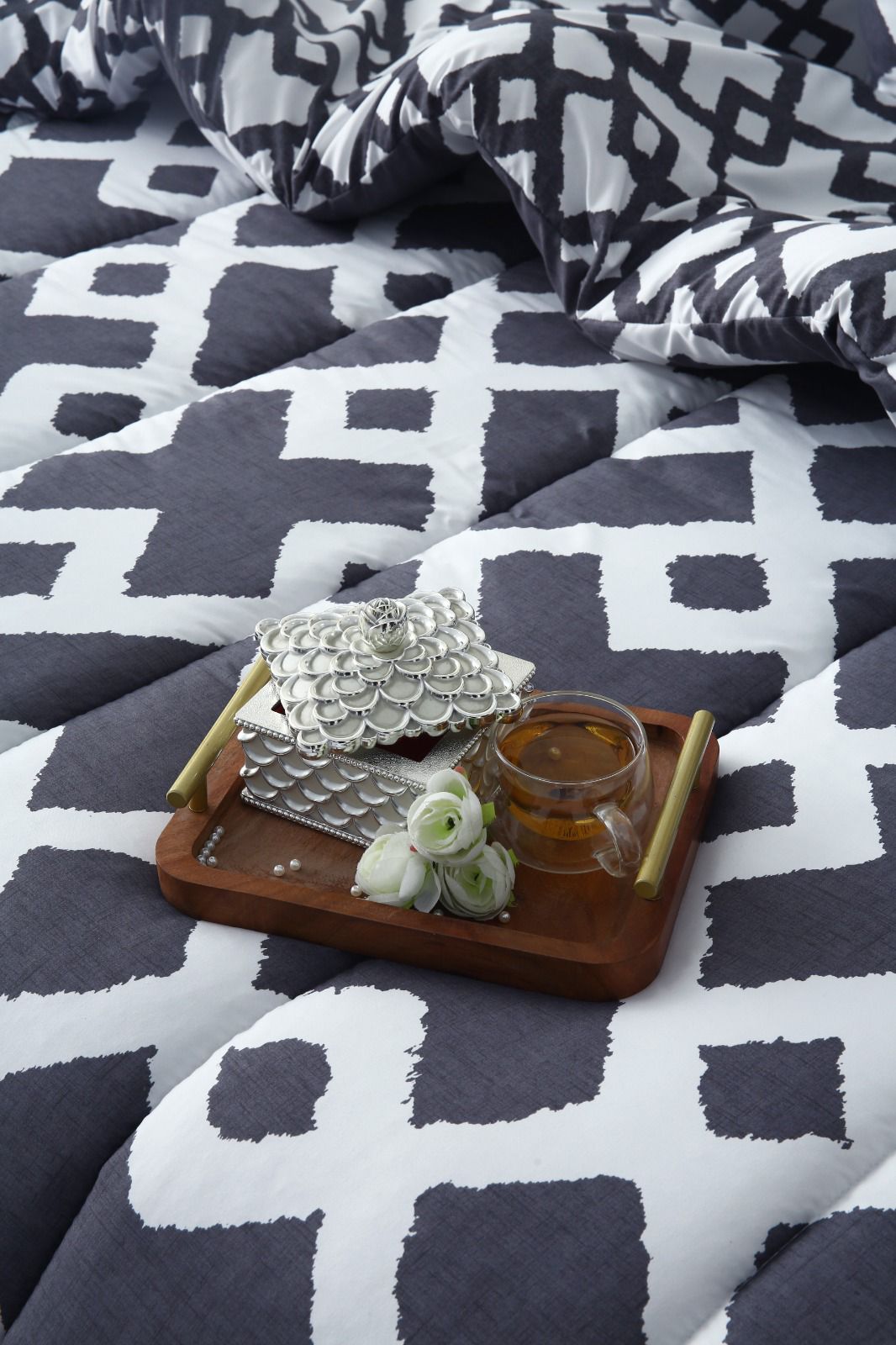 1 PC Single Razai-Grey Diamond Comforters Apricot