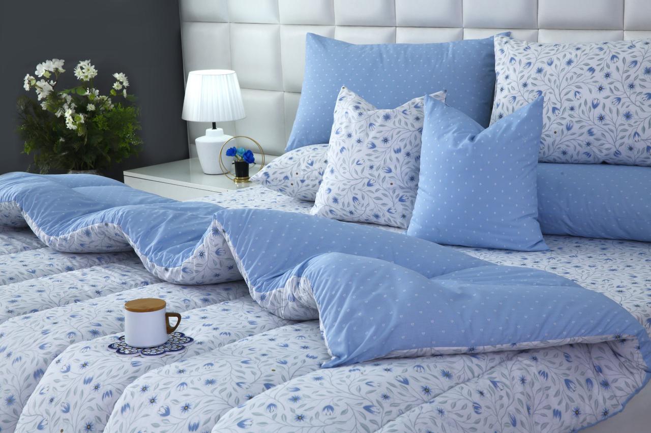 8 PCs Winter Razai Set-Bellflower Comforters Apricot