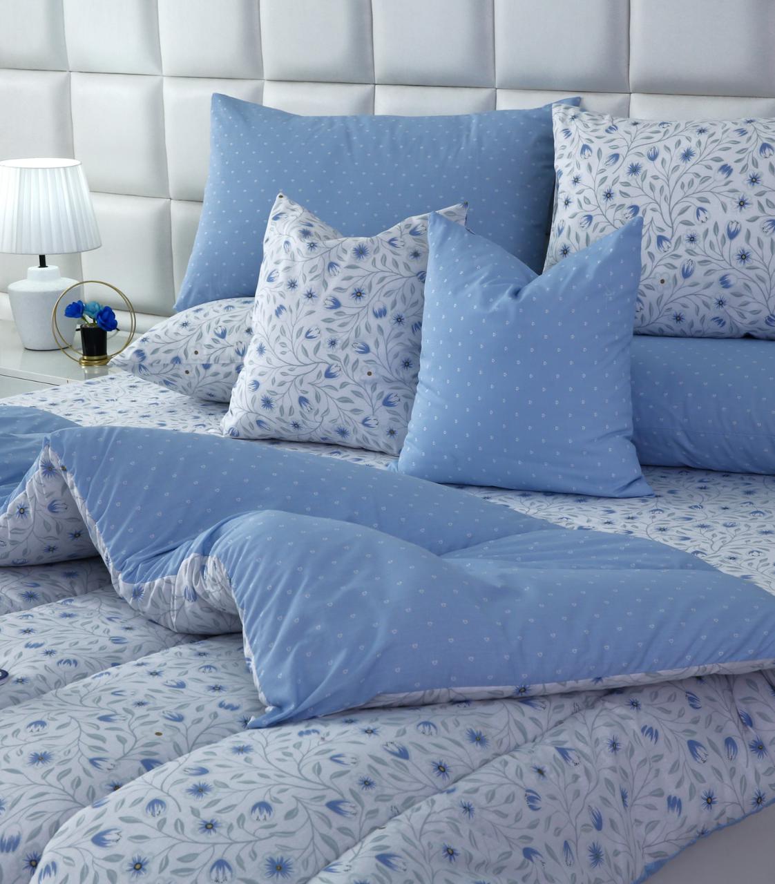 8 PCs Winter Razai Set-Bellflower Comforters Apricot