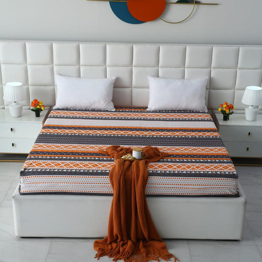Zipper Mattress Cover Printed-Mexican Style Protectors Apricot