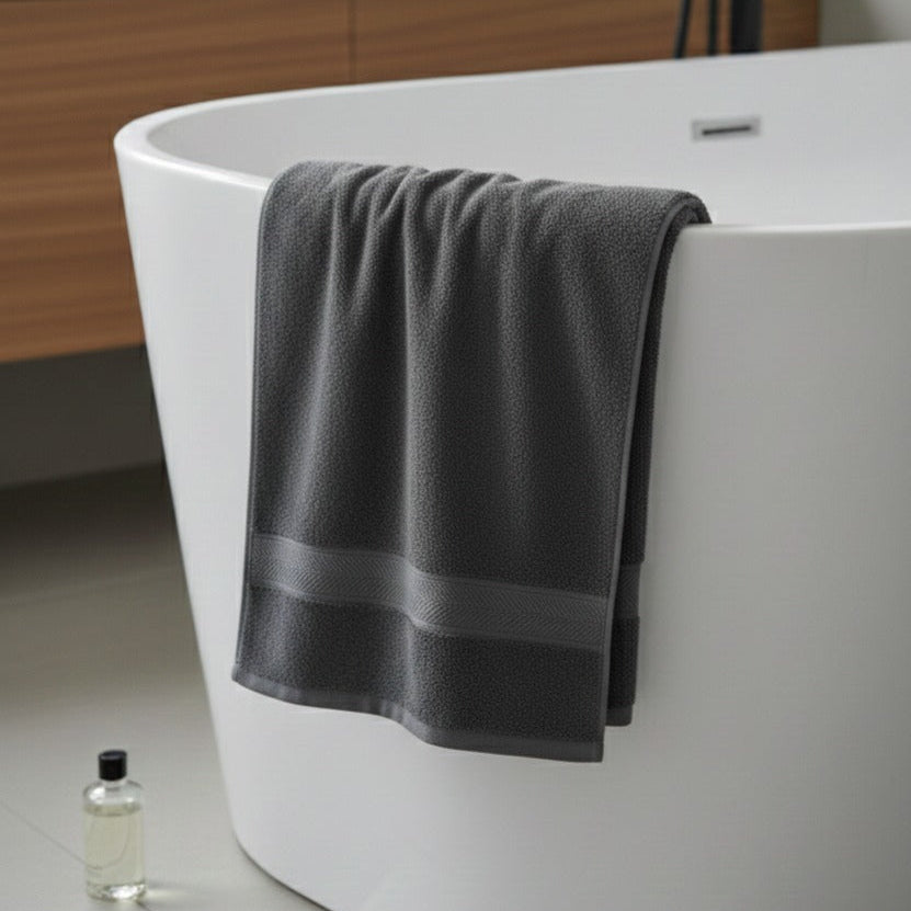 1 PC Bath Towel-Charcoal Grey Bath Towels & Washcloths Apricot
