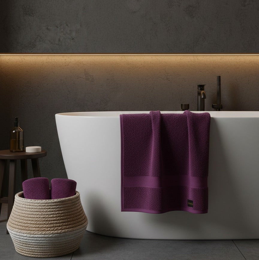 1 PC Bath Towel-Dark Purple Bath Towels & Washcloths Apricot