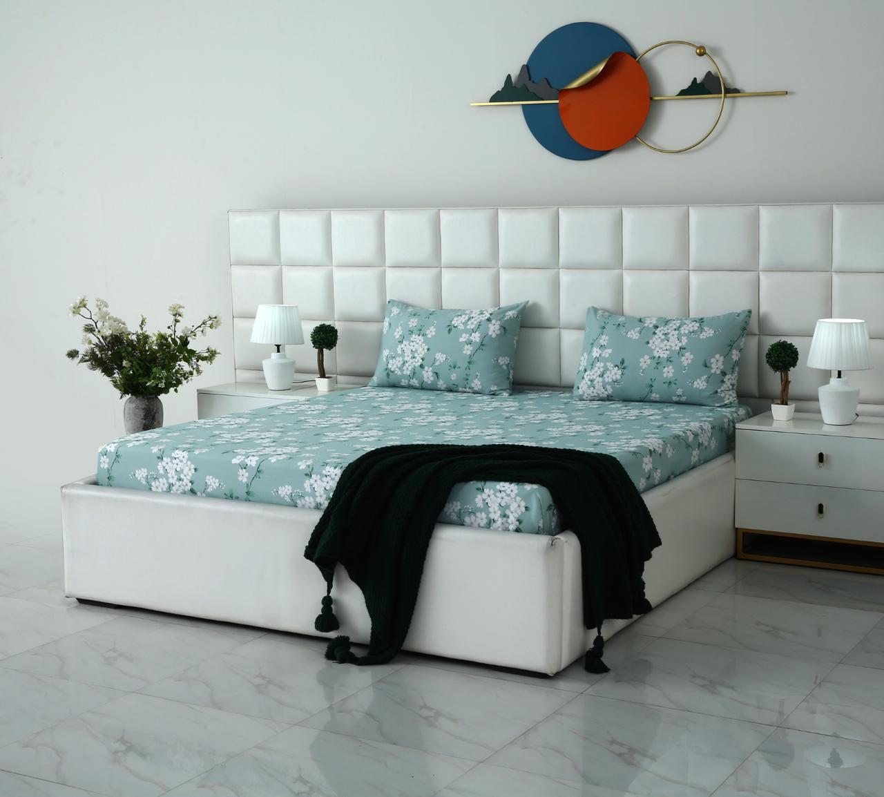 Fitted Bed Sheet-Ditsy Floral Fitted Sheets Apricot