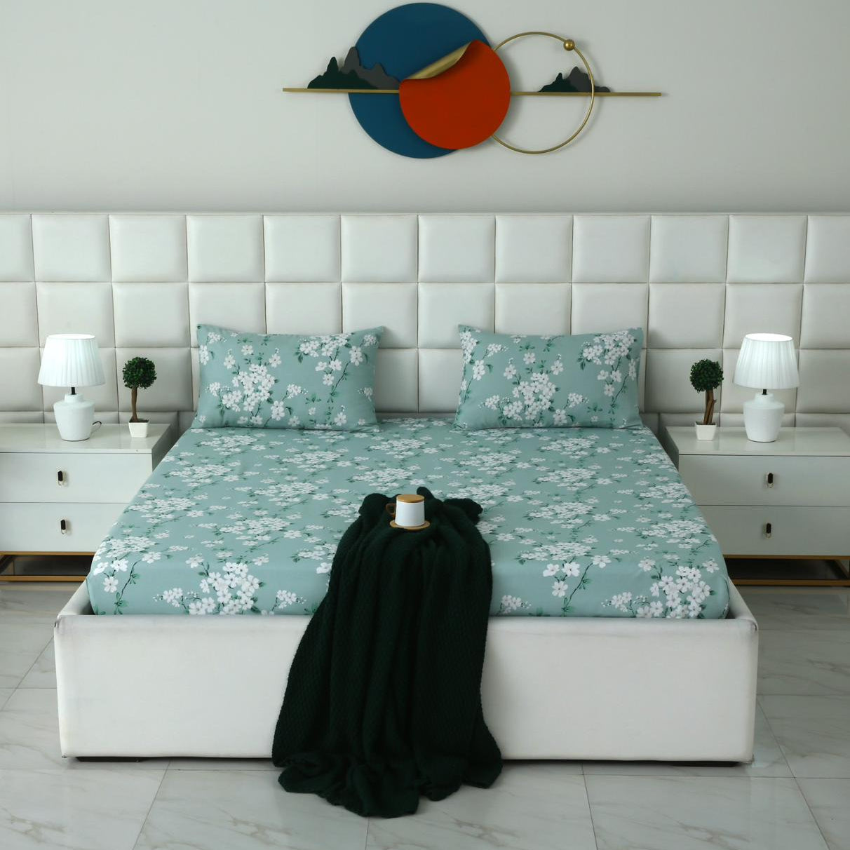 Fitted Bed Sheet-Ditsy Floral Fitted Sheets Apricot