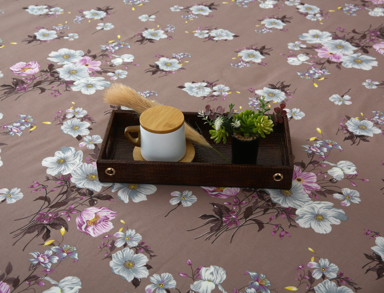 3 PCs Double Bed Sheet-DB252 Bed Sheets Apricot