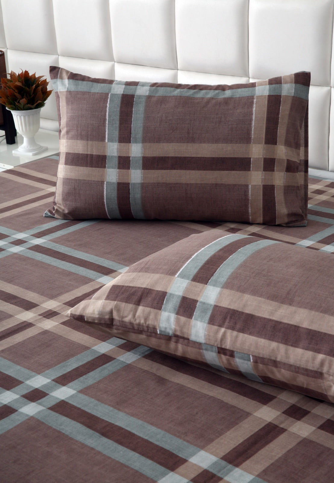 3 PCs Double Bed Sheet-DB-237 Bed Sheets Apricot