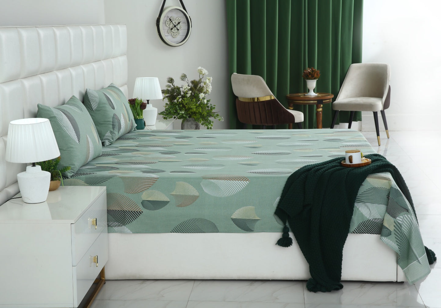 3 PCs Double Bed Sheet-DB245 Bed Sheets Apricot