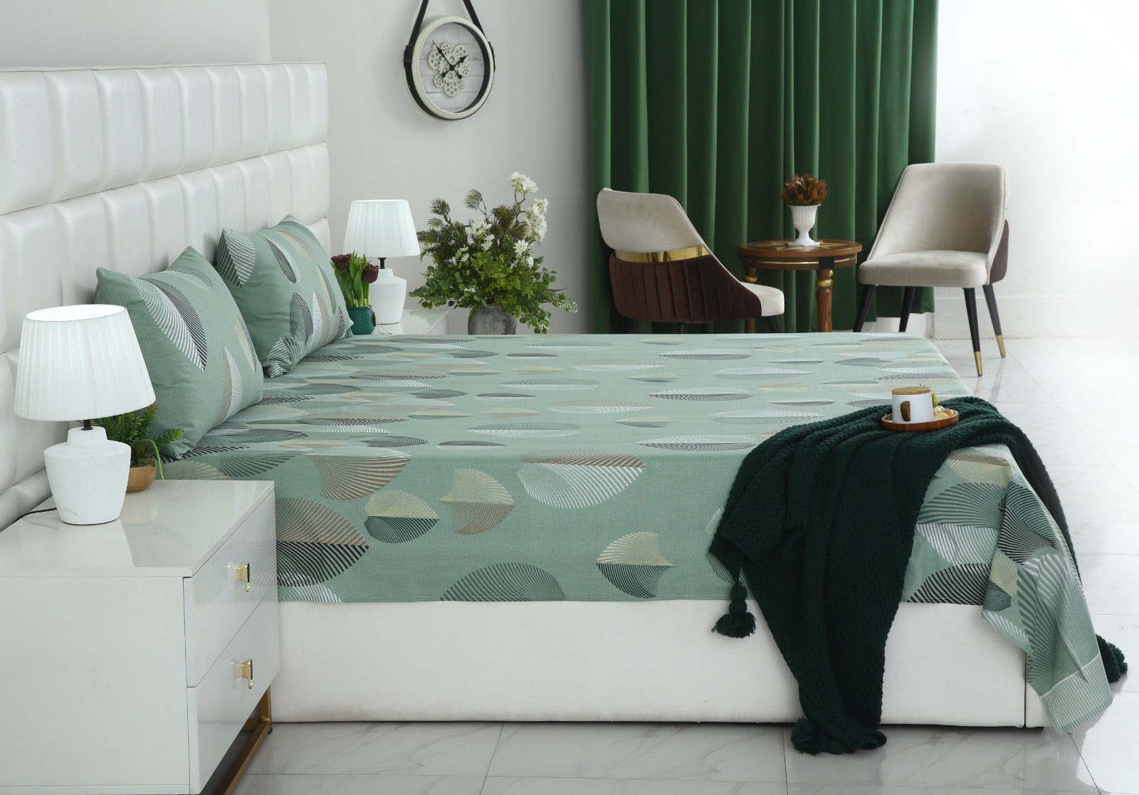 3 PCs Double Bed Sheet-DB245 Bed Sheets Apricot