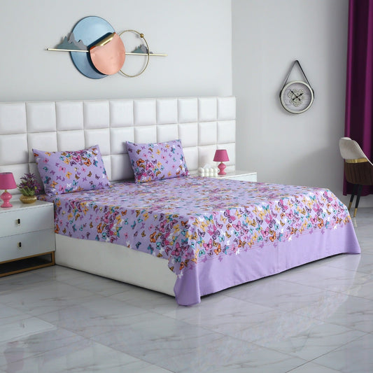 3 PCs Double Bed Sheet-DB242 Bed Sheets Apricot