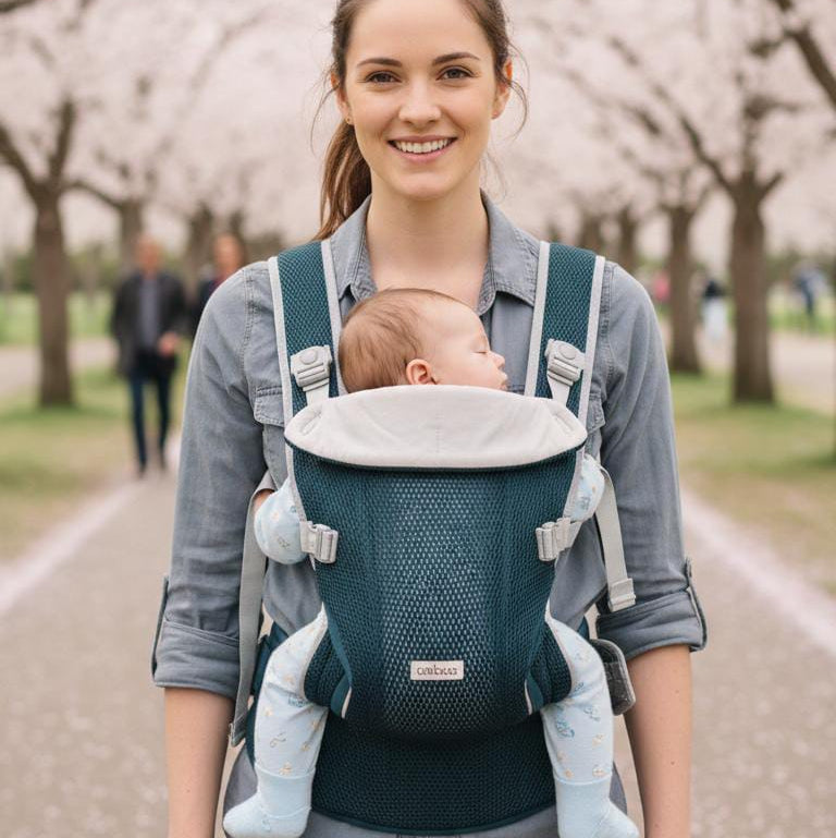 Multifunctional Baby Carrier for Newborn to Toddlers-SA2408-185(BLUE) Blankets Apricot