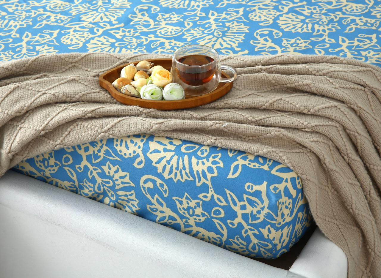 Fitted Bed Sheet-Vintage Chinese Fitted Sheets Apricot