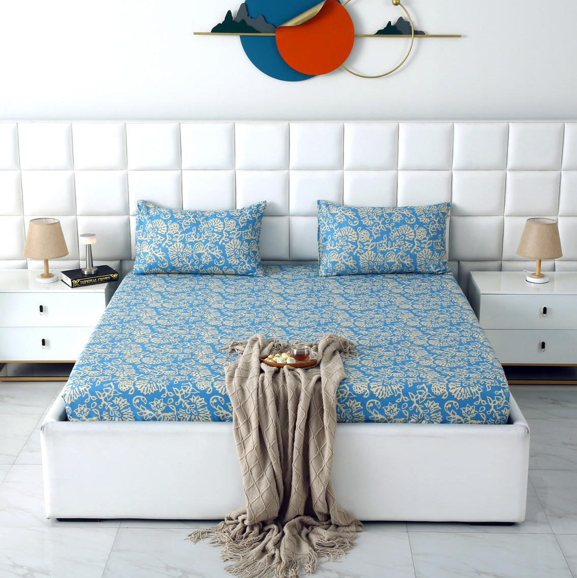 Fitted Bed Sheet-Vintage Chinese Fitted Sheets Apricot