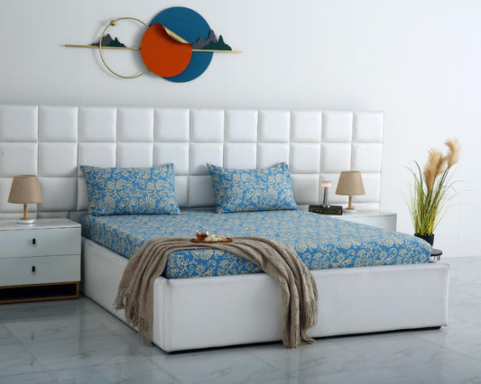 3 PCs Double Bed Sheet-Vintage Chinese