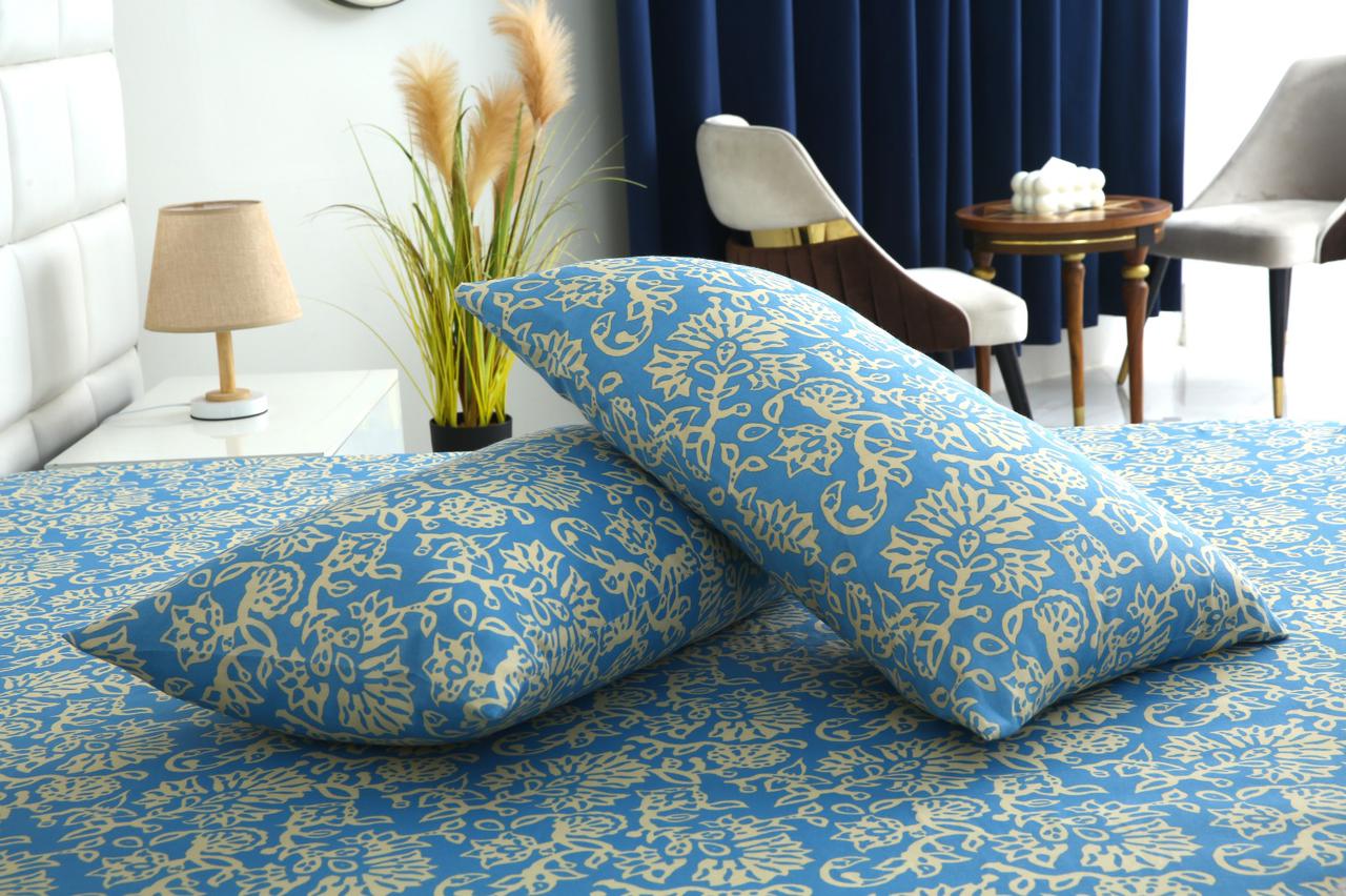 3 PCs Double Bed Sheet-Vintage Chinese