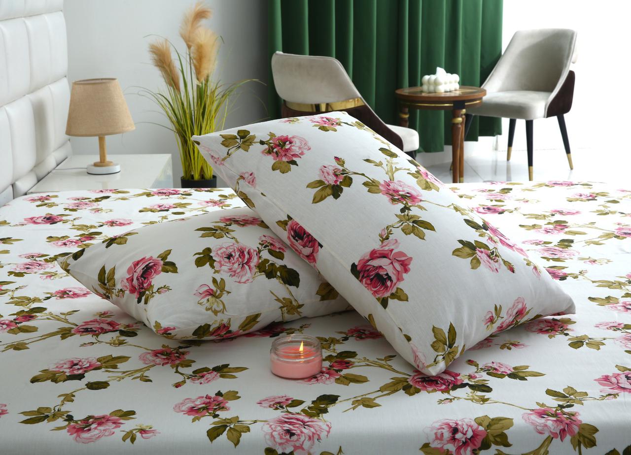3 PCs Double Bed Sheet-DB184 Bed Sheets Apricot