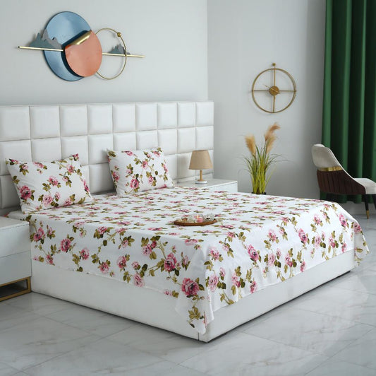3 PCs Double Bed Sheet-DB184 Bed Sheets Apricot