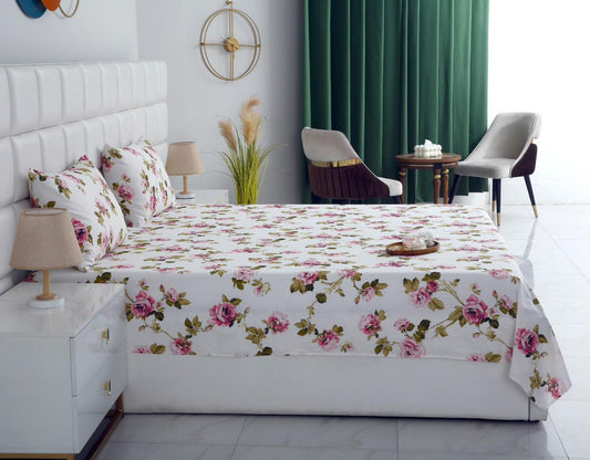 3 PCs Double Bed Sheet-DB184 Bed Sheets Apricot