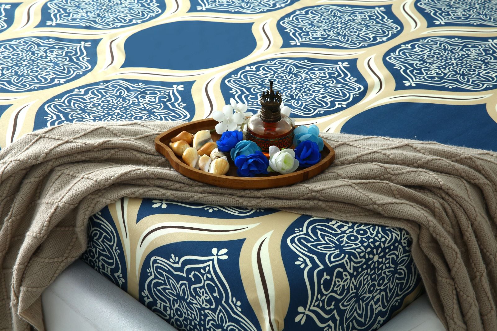 Fitted Bed Sheet-Damask Pattern Fitted Sheets Apricot