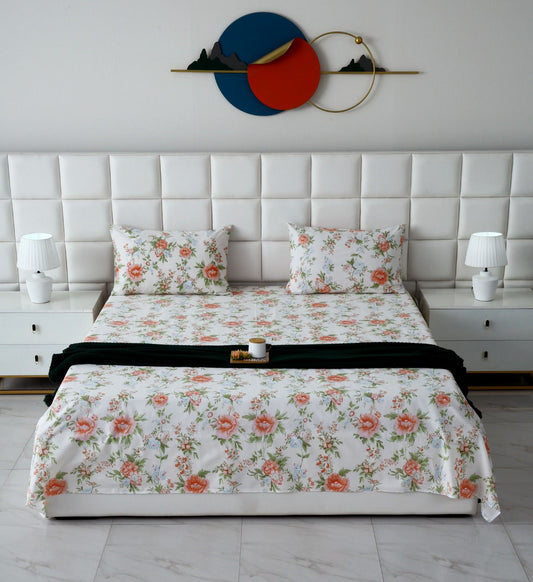 3 PCs Double Bed Sheet-DB190 Bed Sheets Apricot