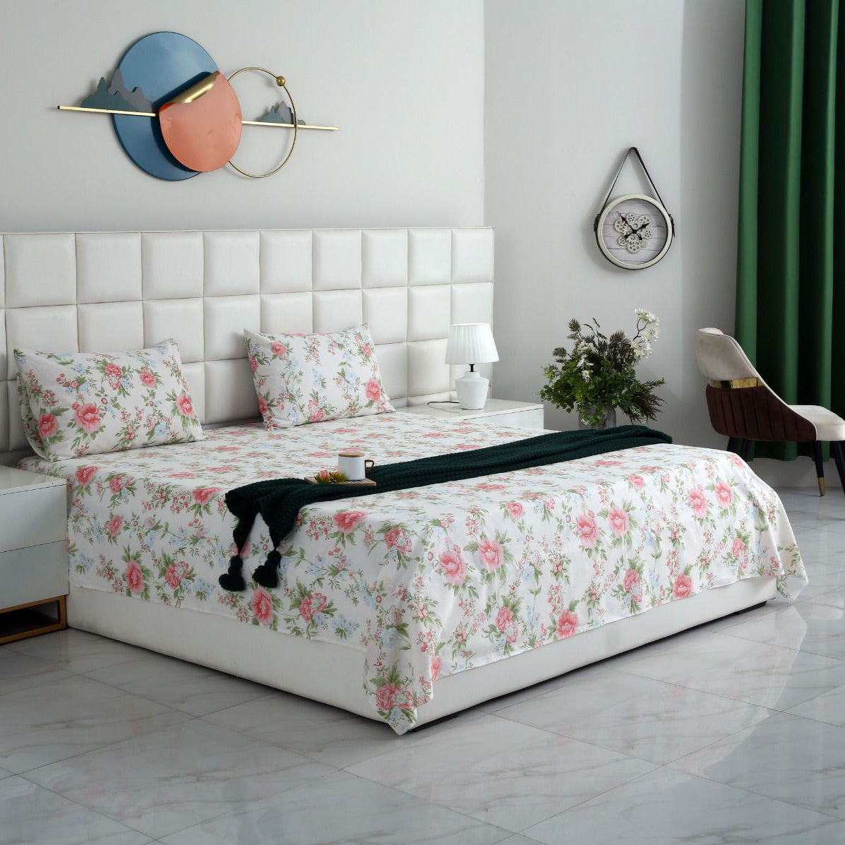 3 PCs Double Bed Sheet-DB190 Bed Sheets Apricot