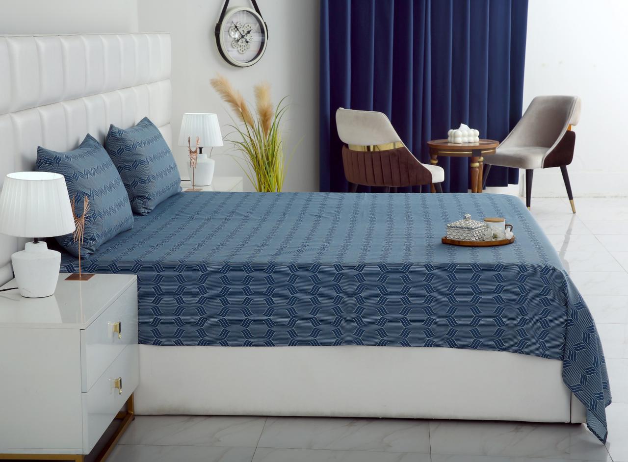 3 PCs Double Bed Sheet-DB253 Bed Sheets Apricot