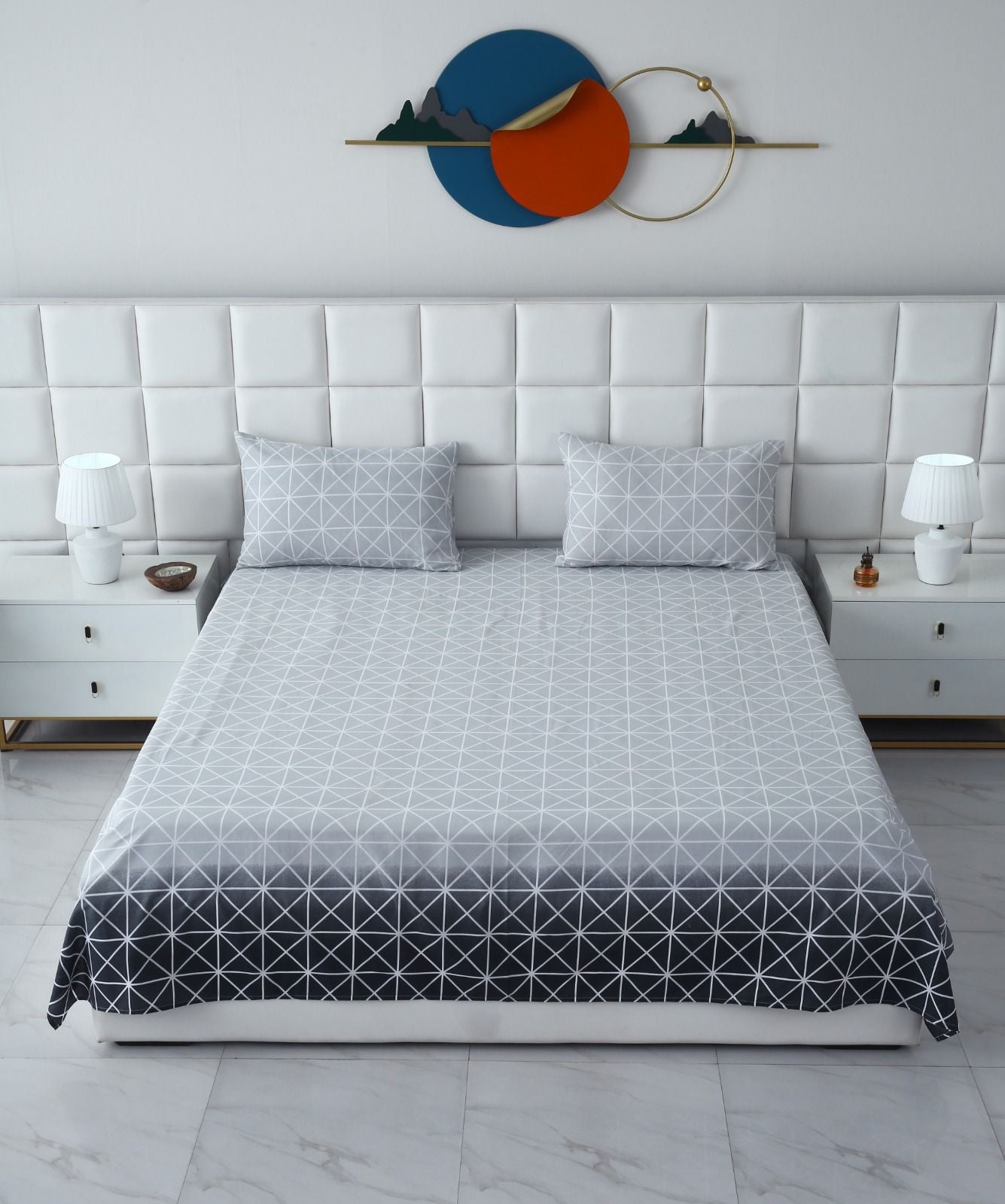 3 PCs Double Bed Sheet-DB137
