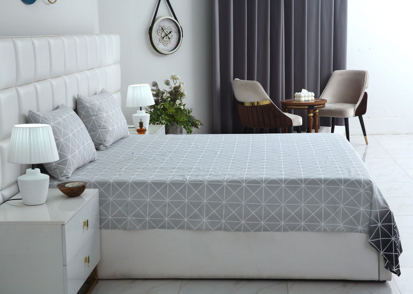 3 PCs Double Bed Sheet-DB137