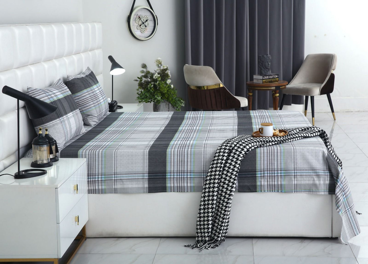 3 PCs Double Bed Sheet-DB196