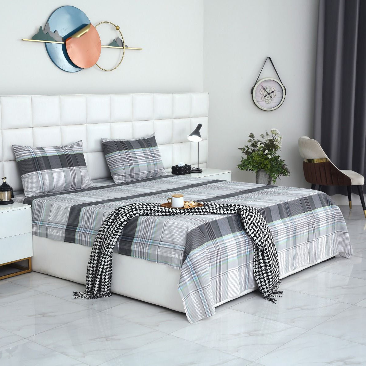 3 PCs Double Bed Sheet-DB196
