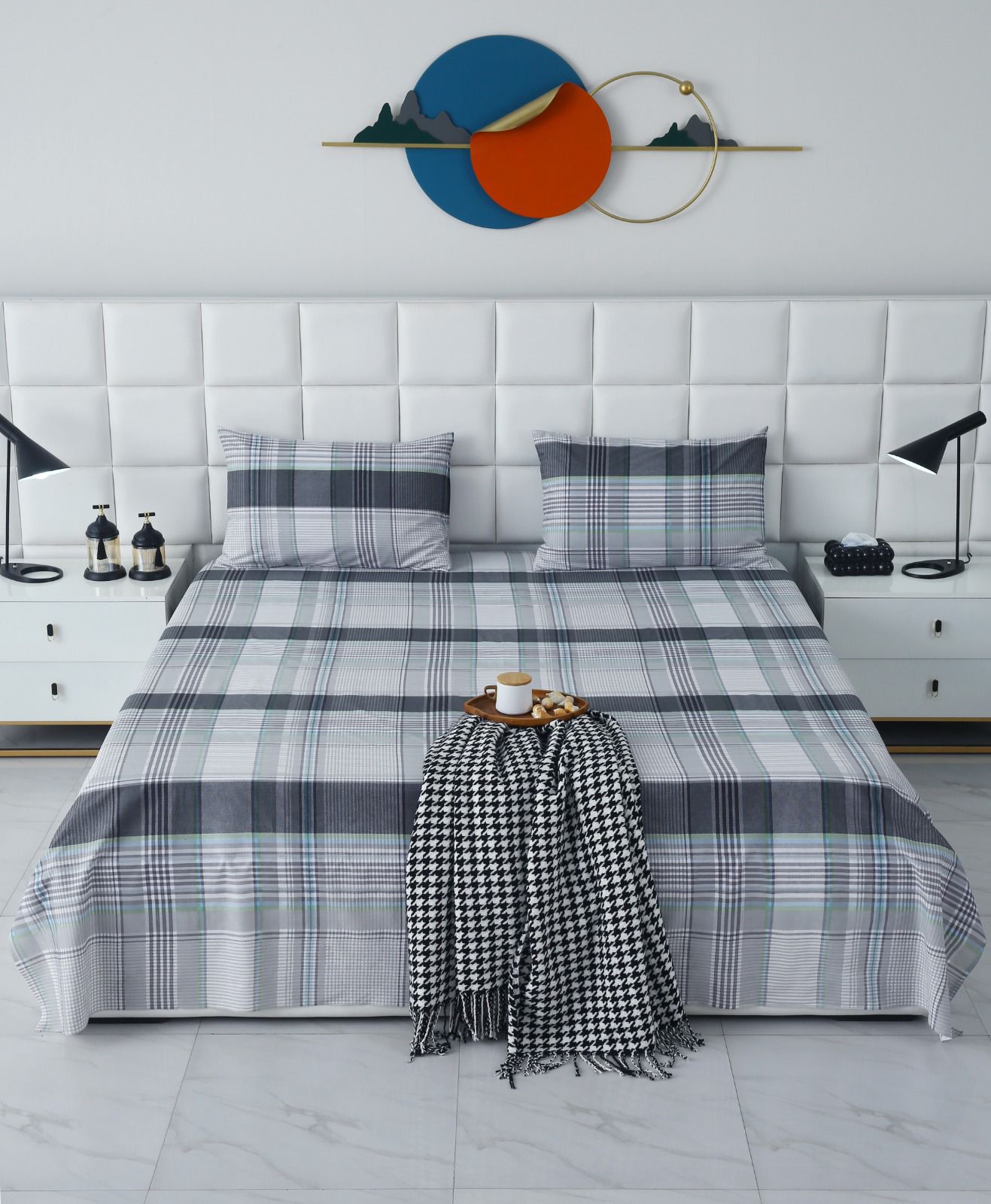 3 PCs Double Bed Sheet-DB196