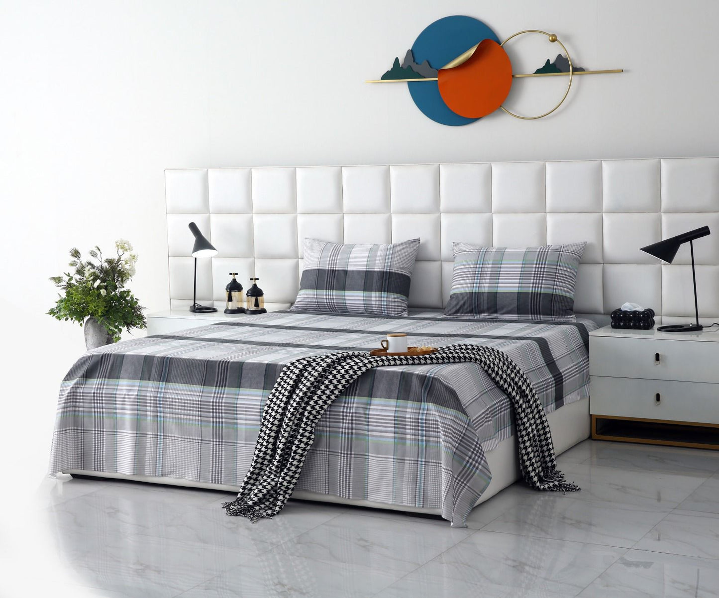 3 PCs Double Bed Sheet-DB196