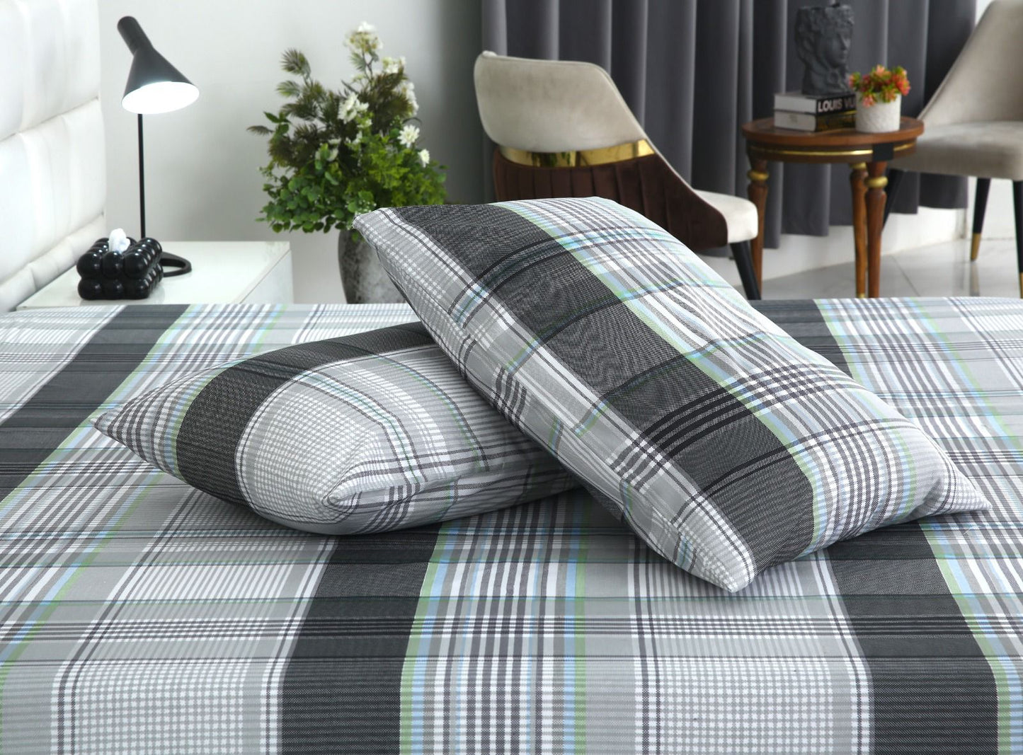3 PCs Double Bed Sheet-DB196