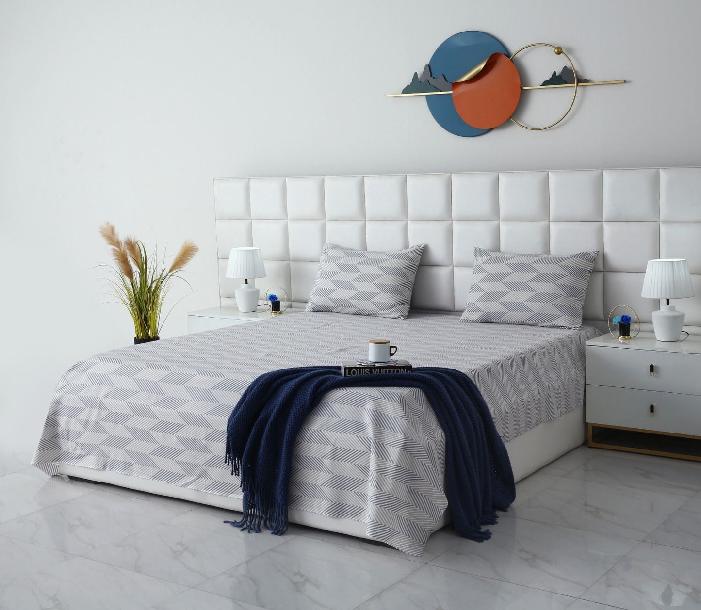 3 PCs Double Bed Sheet-DB114