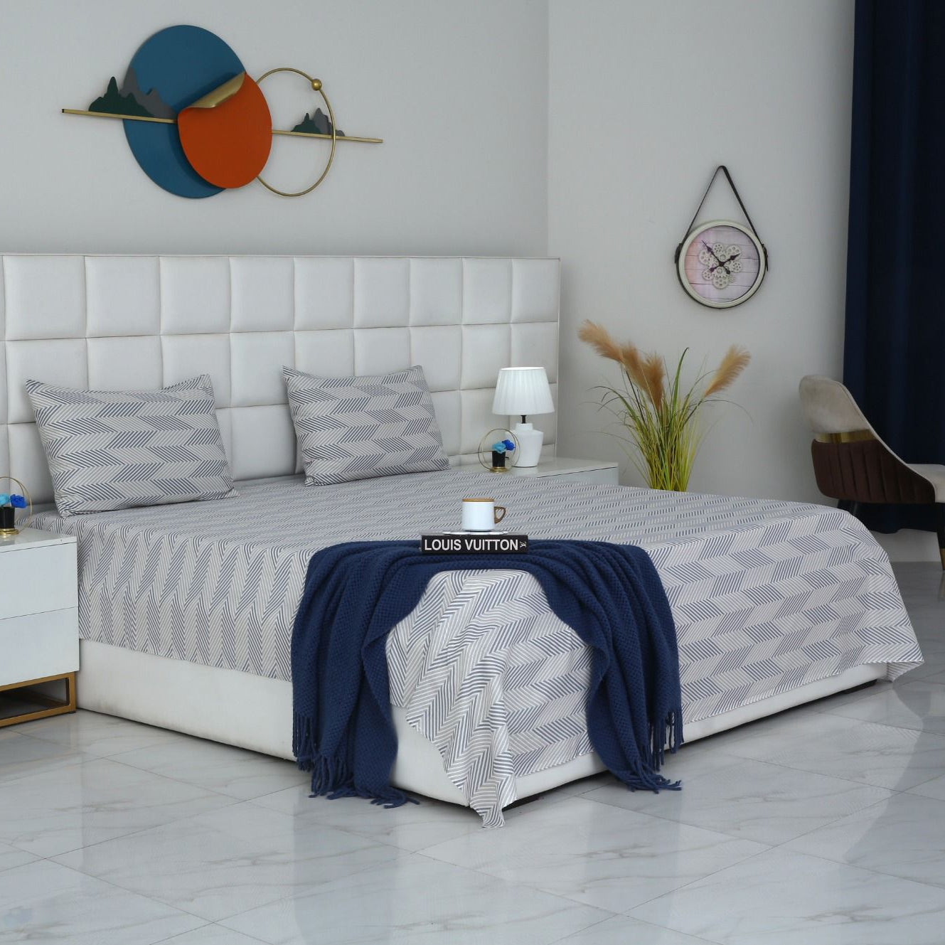 3 PCs Double Bed Sheet-DB114