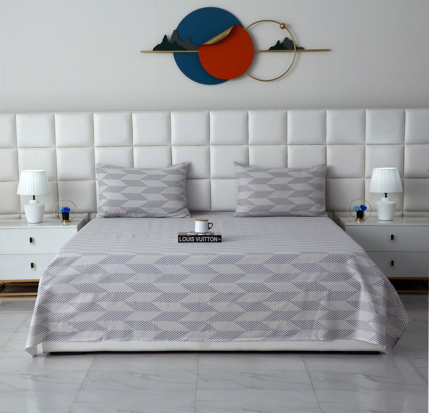 3 PCs Double Bed Sheet-DB114
