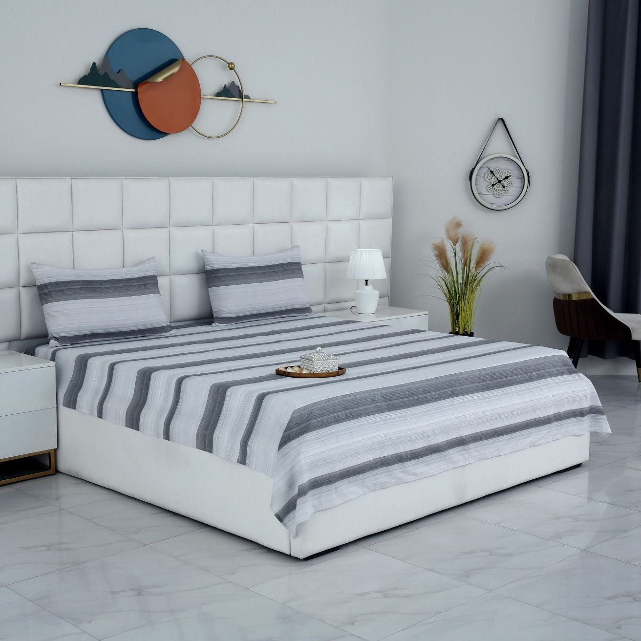 3 PCs Double Bed Sheet-DB116