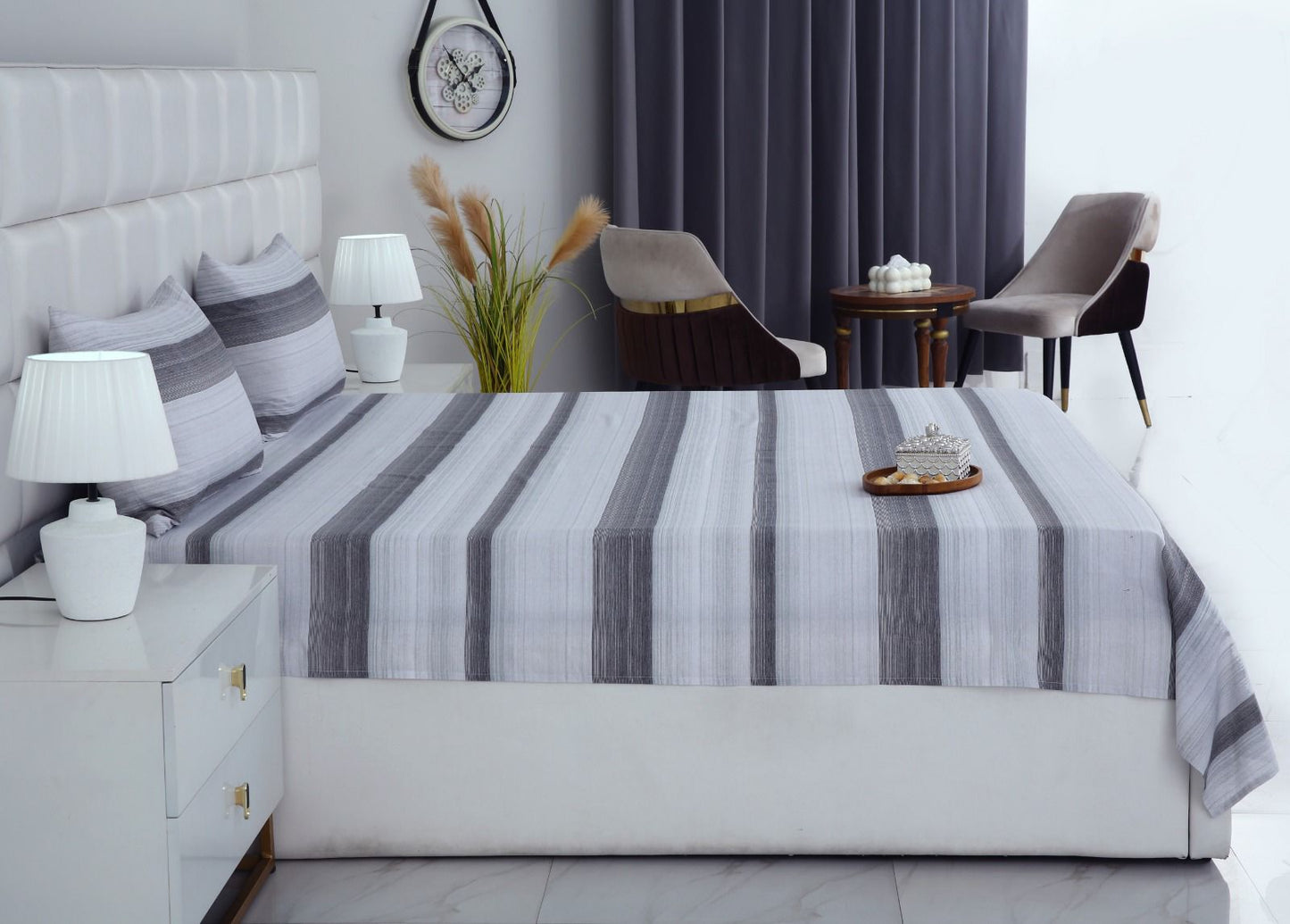 3 PCs Double Bed Sheet-DB116