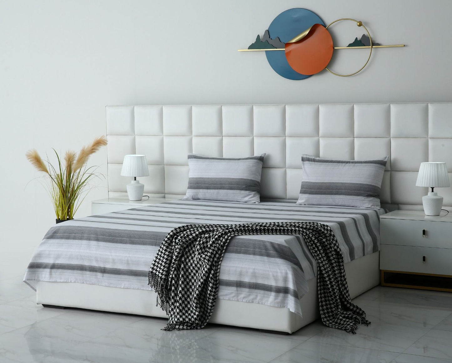 3 PCs Double Bed Sheet-DB116