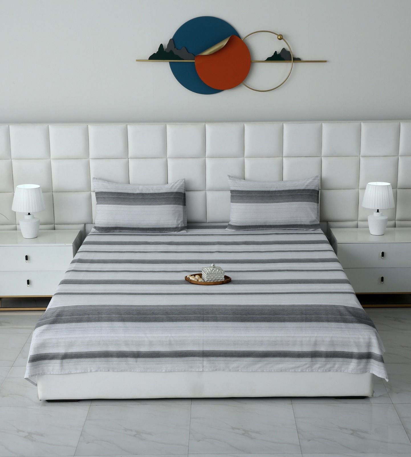 3 PCs Double Bed Sheet-DB116
