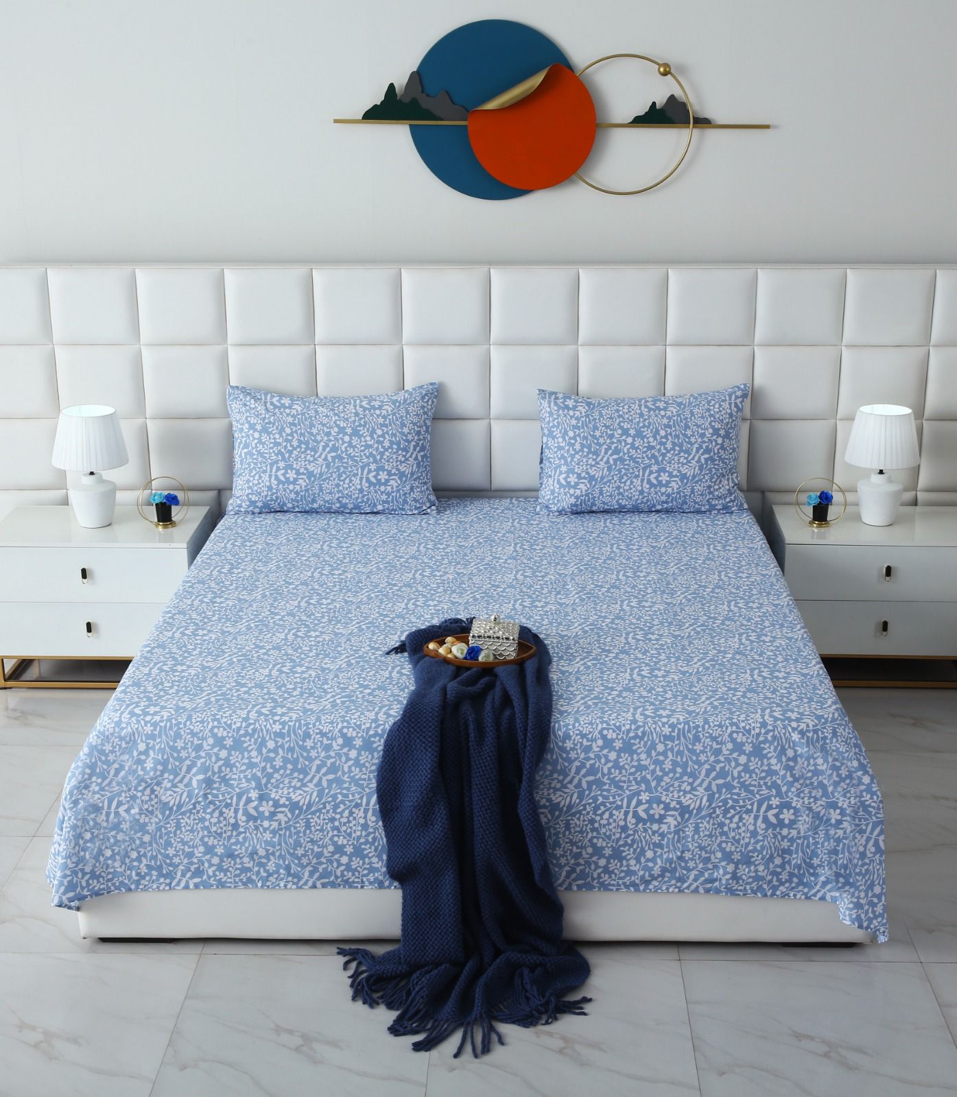 3 PCs Double Bed Sheet-DB181