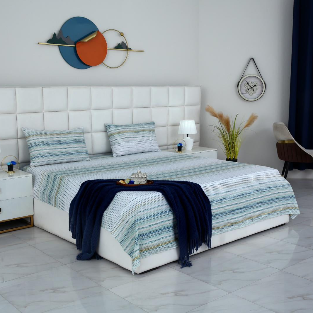 3 PCs Double Bed Sheet-DB075