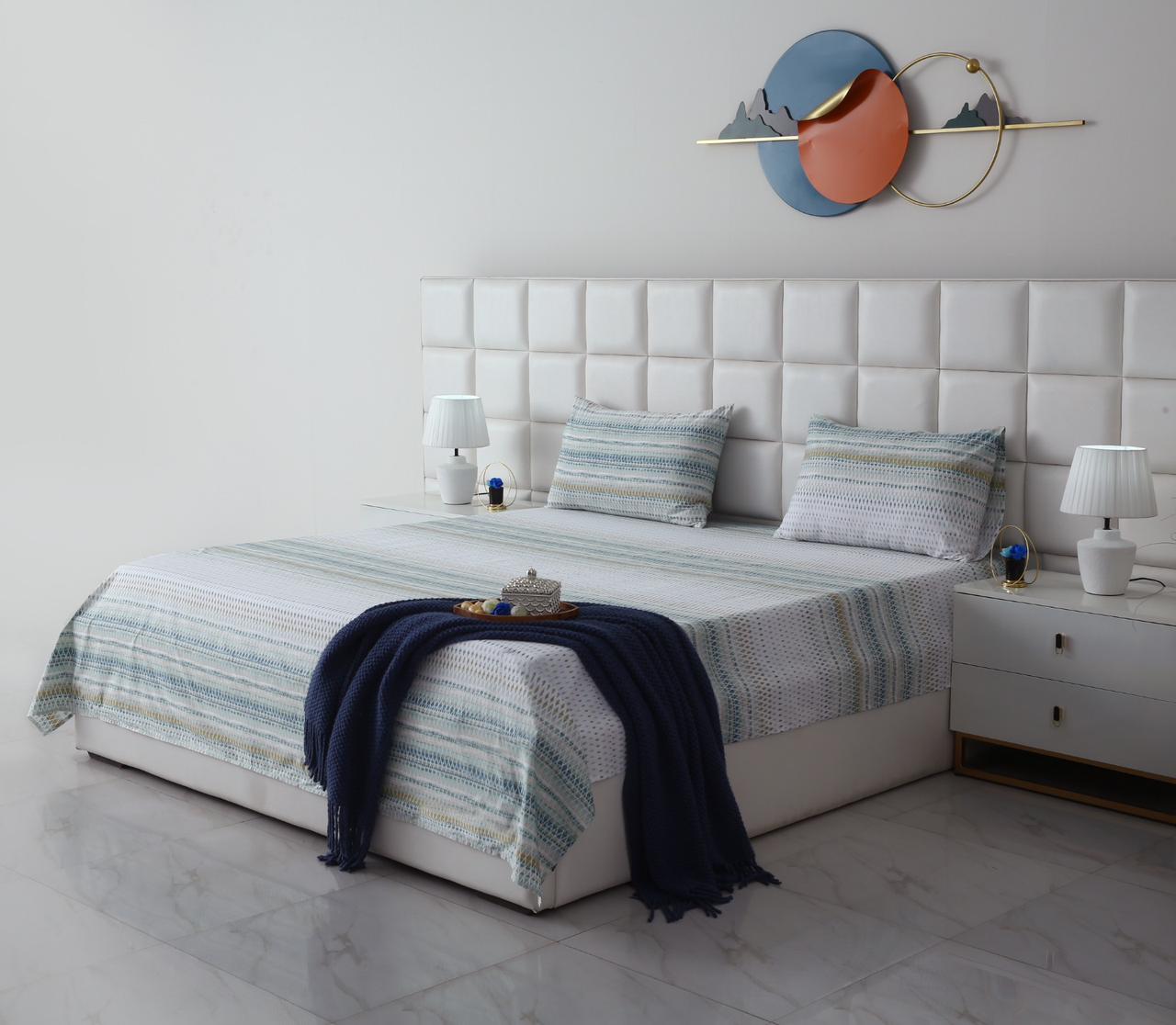 3 PCs Double Bed Sheet-DB075