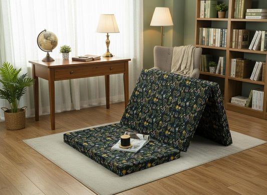 Foldable Mattress Mattress-Black Meadows Protectors Apricot