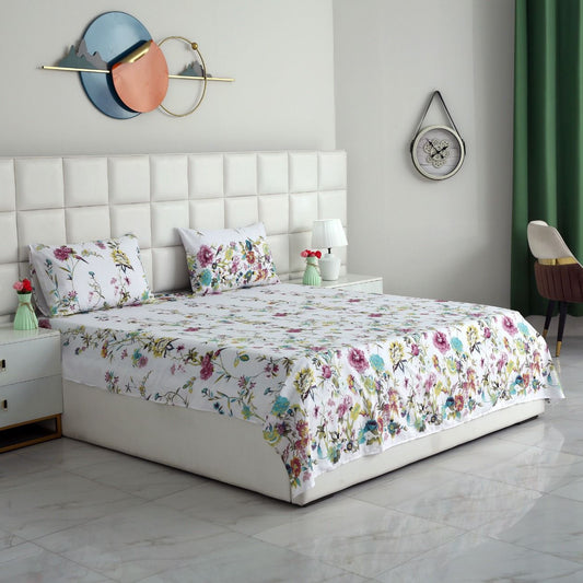 3 PCs Double Bed Sheet-DB257 Bed Sheets Apricot